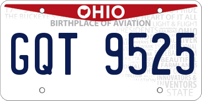 OH license plate GQT9525