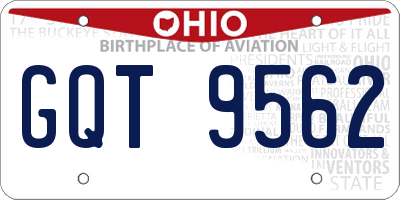 OH license plate GQT9562