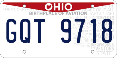 OH license plate GQT9718