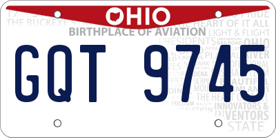 OH license plate GQT9745