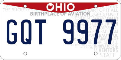 OH license plate GQT9977