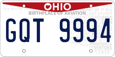OH license plate GQT9994
