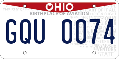 OH license plate GQU0074