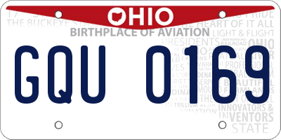 OH license plate GQU0169