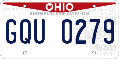 OH license plate GQU0279