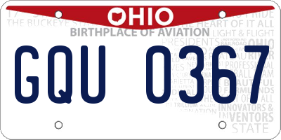 OH license plate GQU0367
