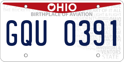 OH license plate GQU0391