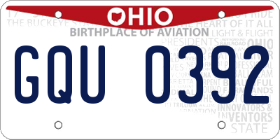 OH license plate GQU0392