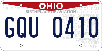 OH license plate GQU0410