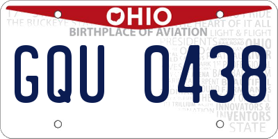OH license plate GQU0438