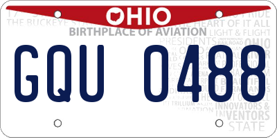 OH license plate GQU0488
