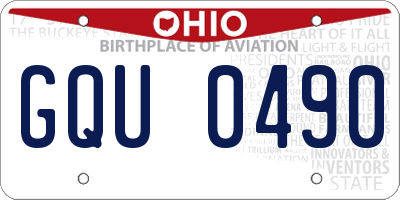 OH license plate GQU0490