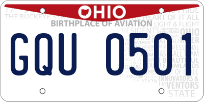 OH license plate GQU0501