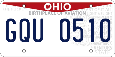OH license plate GQU0510