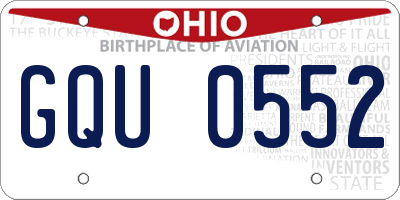 OH license plate GQU0552