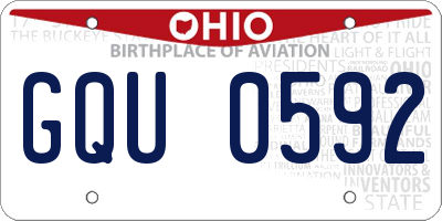 OH license plate GQU0592