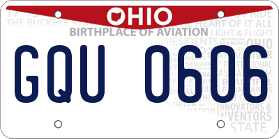 OH license plate GQU0606