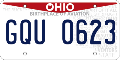 OH license plate GQU0623