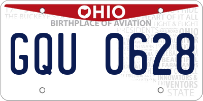 OH license plate GQU0628