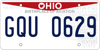 OH license plate GQU0629