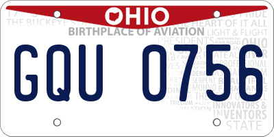 OH license plate GQU0756