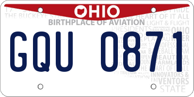 OH license plate GQU0871