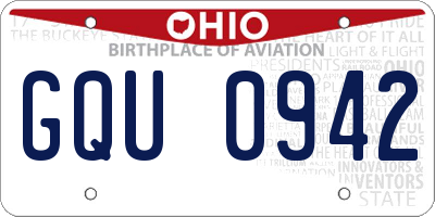 OH license plate GQU0942