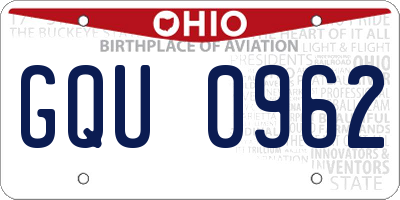 OH license plate GQU0962