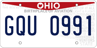 OH license plate GQU0991