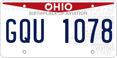 OH license plate GQU1078