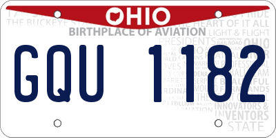 OH license plate GQU1182