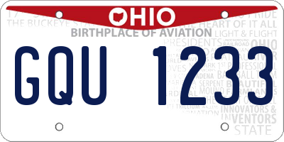 OH license plate GQU1233