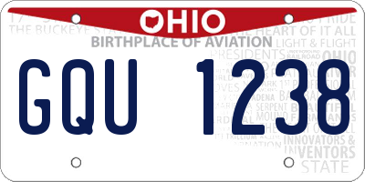 OH license plate GQU1238