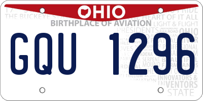 OH license plate GQU1296