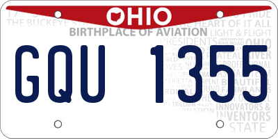 OH license plate GQU1355