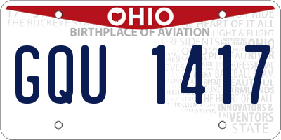 OH license plate GQU1417