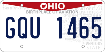 OH license plate GQU1465