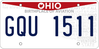 OH license plate GQU1511