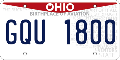 OH license plate GQU1800