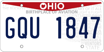 OH license plate GQU1847
