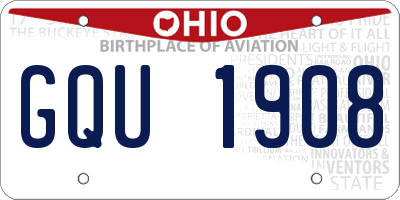 OH license plate GQU1908
