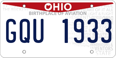 OH license plate GQU1933