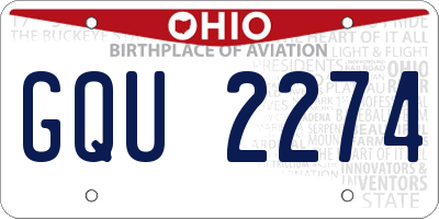 OH license plate GQU2274