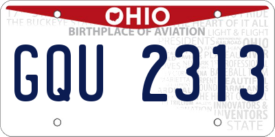 OH license plate GQU2313