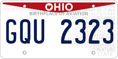 OH license plate GQU2323