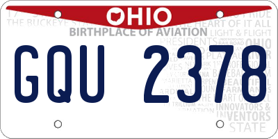 OH license plate GQU2378