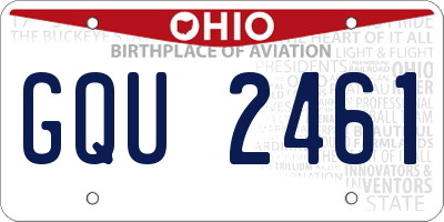 OH license plate GQU2461