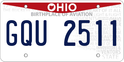 OH license plate GQU2511