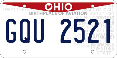 OH license plate GQU2521