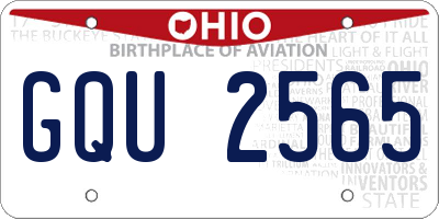 OH license plate GQU2565